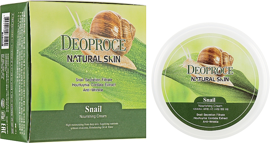 Krem do twarzy i ciała z ekstraktem ze śluzu ślimaka - Deoproce Natural Skin Snail Nourishing Cream  — Zdjęcie N1