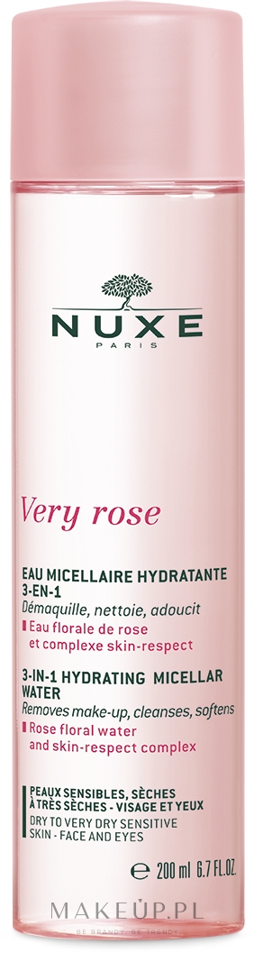 Nawilżająca woda micelarna - Nuxe Very Rose 3 in 1 Hydrating Micellar Water — Zdjęcie 200 ml