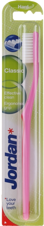 Twarda szczoteczka do zębów, różowa - Jordan Classic Hard Toothbrush — Zdjęcie N2