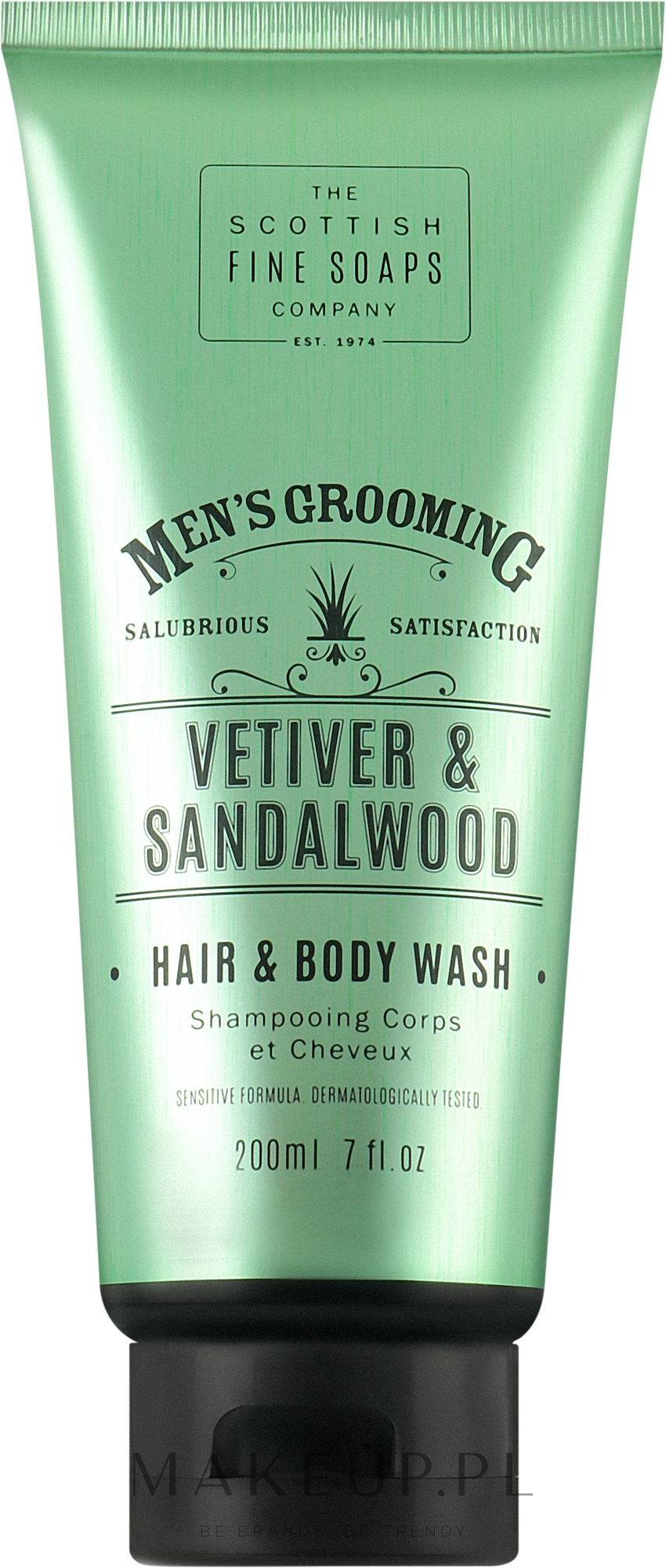 Szampon-żel pod prysznic dla mężczyzn Wetyweria i drzewo sandałowe - Scottish Fine Soaps Vetiver & Sandalwood Hair Body Wash — Zdjęcie 200 ml