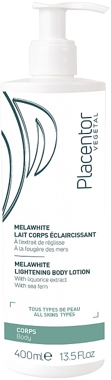 Rozjaśniający balsam do ciała - Placentor Vegetal MelaWhite Lightening Body Lotion — Zdjęcie N1