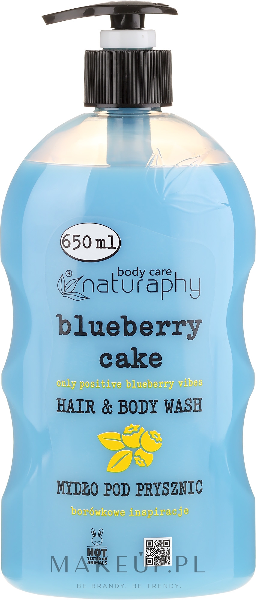 Borówkowe mydło pod prysznic do włosów i ciała z aloesem - Naturaphy — Zdjęcie 650 ml