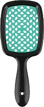 Szczotka do włosów, czarna z turkusowymi zębami - Kodi Professional Soft Touch Hairbrush — Zdjęcie N2