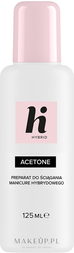 Preparat do usuwania lakieru hybrydowego - Hi Hybrid Acetone — Zdjęcie 125 ml