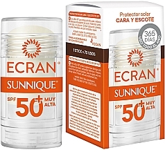 Sztyft do twarzy z filtrem przeciwsłonecznym - Ecran Sunnique Protector Solar Facial En Stick Spf50+ — Zdjęcie N1