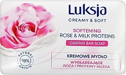 Kremowe mydło wygładzające Róża i proteiny mleka - Luksja Creamy & Soft Softening Rose & Milk Proteins Caring Bar Soap — Zdjęcie N1