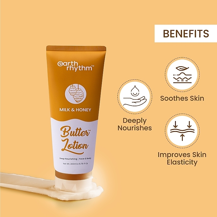 Głęboko odżywczy balsam do ciała Mleko i miód - Earth Rhythm Milk & Honey Butter Lotion — Zdjęcie N3