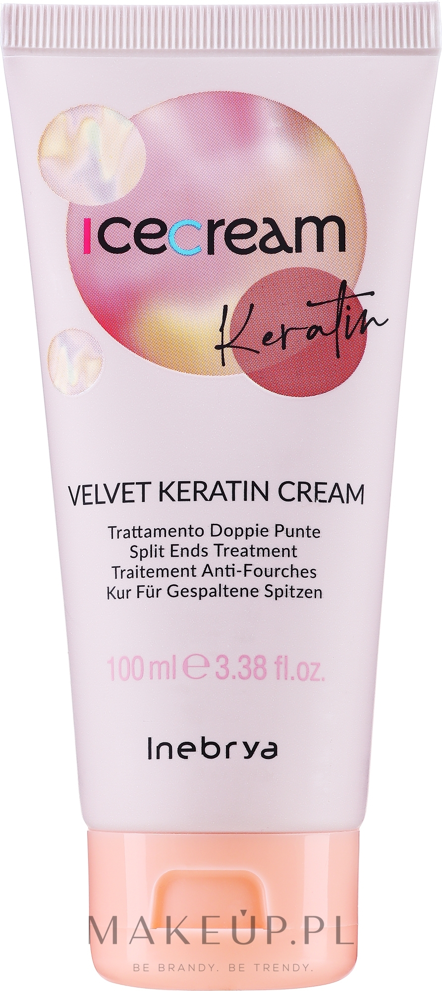 Keratynowy krem na końcówki włosów - Inebrya Velvet Keratin Ice Cream — Zdjęcie 100 ml