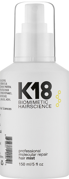 Regenerująca mgiełka do włosów - K18 Hair Biomimetic Hairscience Professional Molecular Repair Hair Mist — Zdjęcie N1