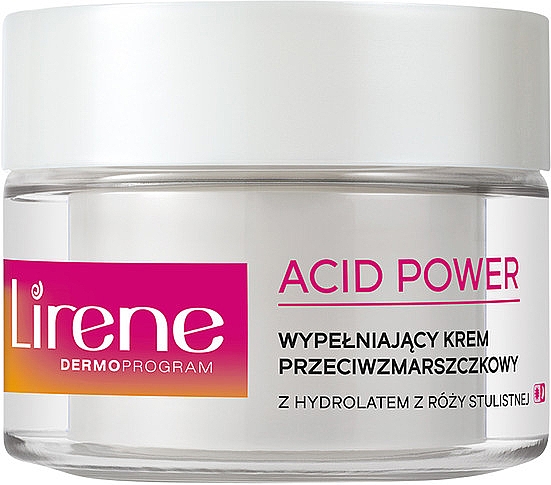Wypełniający krem przeciwzmarszczkowy z hydrolatem z róży stulistnej - Lirene Acid Power Anti-Wrinkle Cream — Zdjęcie N2