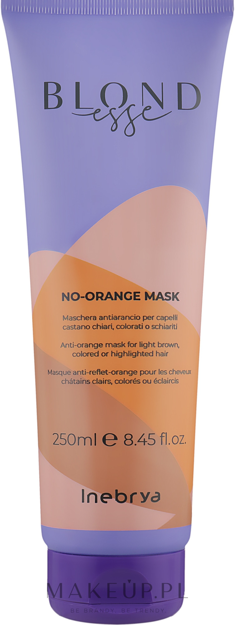 Maska do włosów farbowanych przeciw pomarańczowym odcieniom - Inebrya Blondesse No-Orange Mask — Zdjęcie 250 ml