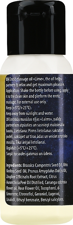 Olejek do masażu erotycznego Limonka - Verana Erotic Massage Oil Lime — Zdjęcie N2