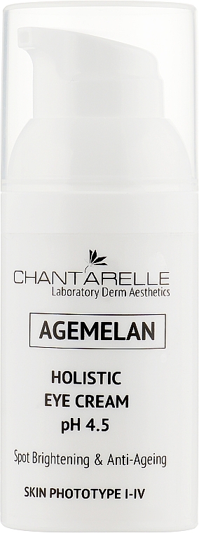 Rozjaśniający krem ​​przeciwstarzeniowy pH 4,5 do skóry wokół oczu - Chantarelle Agemelan Holistic Eye Cream pH 4.5 — Zdjęcie N1
