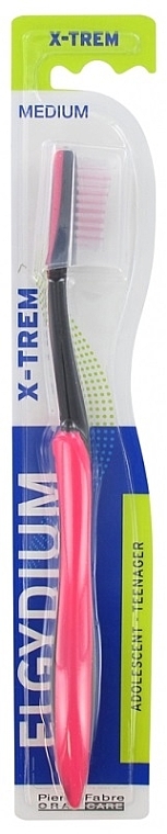 Szczoteczka do zębów dla nastolatków X-Trem średnia, różowa - Elgydium X-Trem Medium Toothbrush — Zdjęcie N1