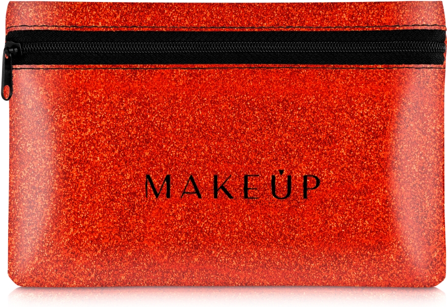 Czerwona kosmetyczka silikonowa Glitter Pouch (18 x 11 cm) - Makeup — фото N1