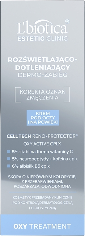 Rozświetlająco-dotleniający dermozabieg pod oczy i na powieki - L’biotica Estetic Clinic OXY Treatment  — Zdjęcie N2