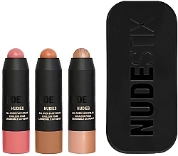 Zestaw - Nudestix Mini Roses & Honey Blush Kit (blush/3x1.8g) — Zdjęcie N1