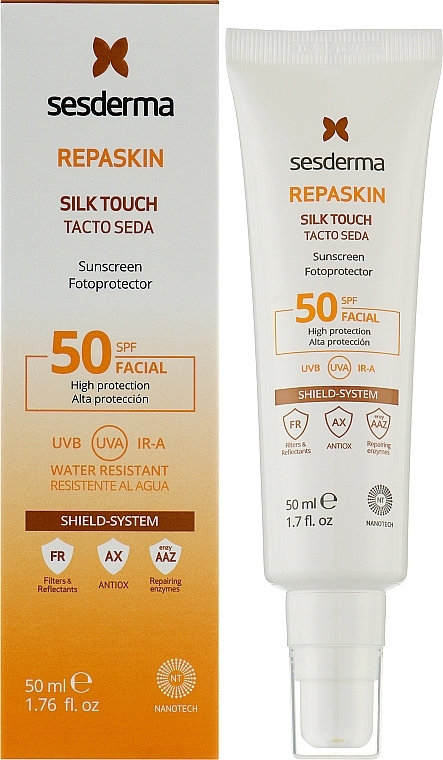 Krem przeciwsłoneczny do twarzy SPF 50 - SesDerma Laboratories Repaskin Silk Touch Facial — Zdjęcie N2