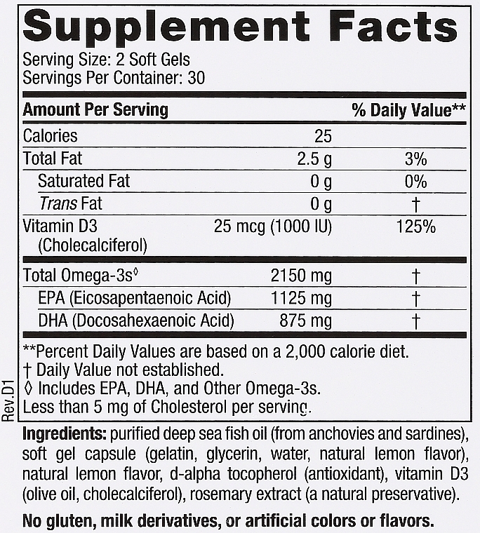 Suplement diety Omega 2x+Witamina D3 o smaku cytrynowym, 2150 mg - Nordic Naturals Omega 2X With Vitamin D3 — Zdjęcie N4