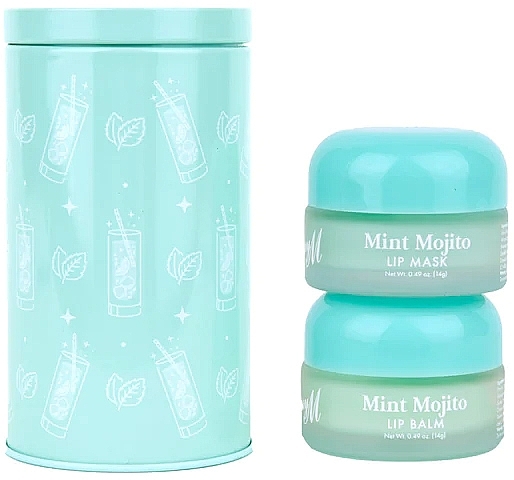 Zestaw do pielęgnacji ust - Barry M Mint Mojito Lip Care Duo In Tin (lip/balm/14 g + lip/mask/14 g) — Zdjęcie N1