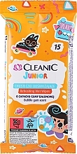 Chusteczki dla niemowląt, 15 szt. - Cleanic Junior Wipes Bubble Gum Scent — Zdjęcie N1