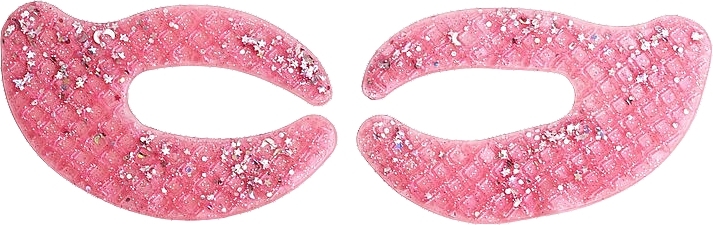 Hydrożelowe plastry na skórę wokół oczu z brokatem - IDC Institute C Shaped Glitter Hydrogel Eye Pad Pink  — Zdjęcie N2