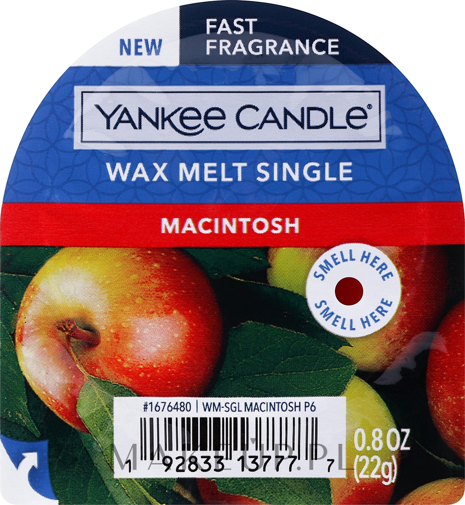 Wosk zapachowy - Yankee Candle Classic Wax Macintosh — Zdjęcie 22 g