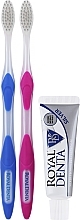 Zestaw - Royal Denta Travel Kit Silver (toothbrush/2pcs + toothpaste/20g + cosmetic bag/1pc) — Zdjęcie N3