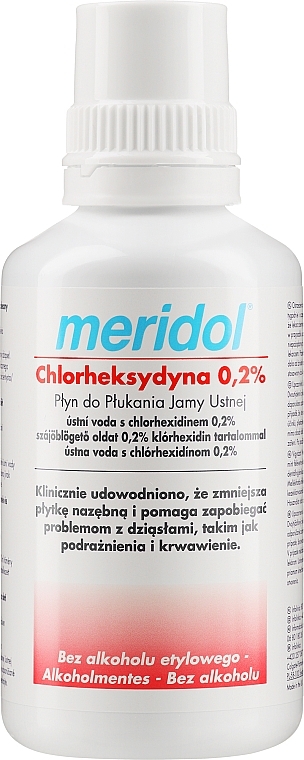 Płyn do płukania jamy ustnej na problemy z dziąsłami - Meridol® Chlorheksydyna 0,2% — Zdjęcie N1
