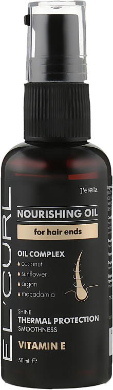 Odżywczy olejek do włosów - J’erelia El'curl Nourishing Oil For Hair Ends