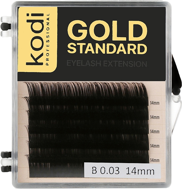 Sztuczne rzęsy Gold Standart B 0,03 (6 rzędów: 14 mm) - Kodi Professional — Zdjęcie N1