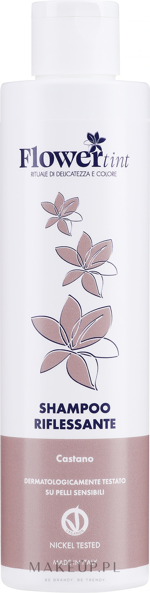 Szampon koloryzujący do włosów, brązowy - FlowerTint Shampoo Riflessante Castano — Zdjęcie 200 ml