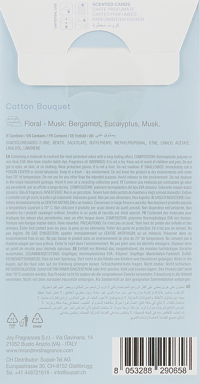 Zestaw - Mr&Mrs Fragrance Tags Mr. Drawers Set № 81 Cotton Bouquet (3 x tags) — Zdjęcie N5