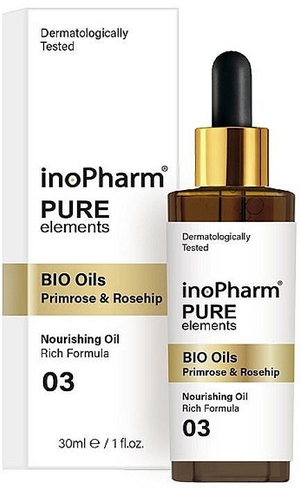 Serum do twarzy i szyi - InoPharm Pure Elements BIO Oils Primrose & Rosehip — Zdjęcie N1