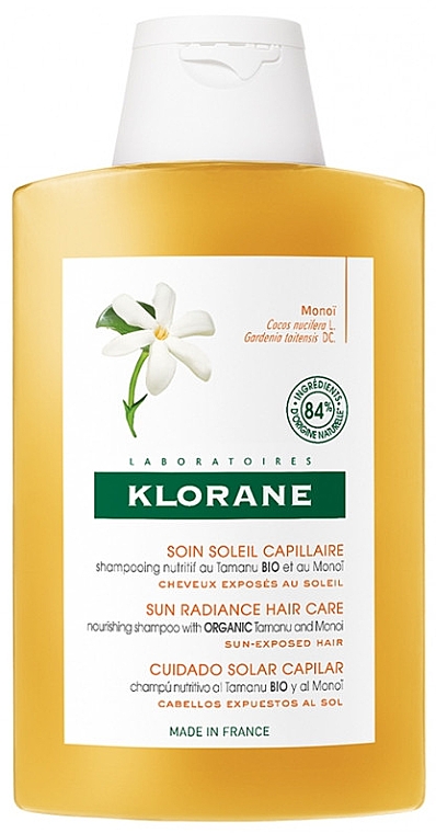 Szampon odżywczy do włosów narażonych na szkodliwe działanie promieni słonecznych - Klorane Sun Radiance Shampoo Tamanu and Monoi — Zdjęcie N1
