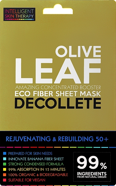 Ekspresowa maska do dekoltu - Beauty Face IST Discoloration & Spots Decolette Mask Olive Leaf — Zdjęcie N1