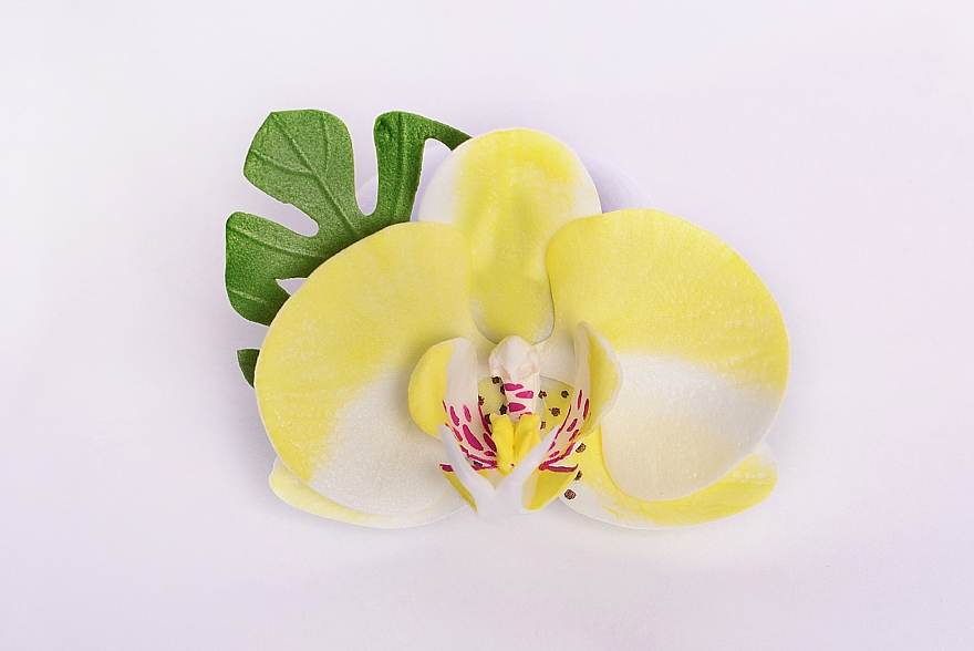 Gumka do włosów Żółta orchidea - Katya Snezhkova — Zdjęcie N1