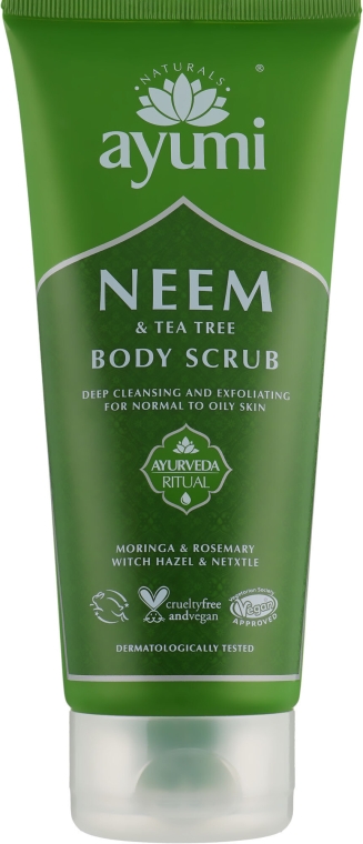 Oczyszczający peeling do ciała Neem i drzewo herbaciane - Ayumi Neem & Tea Tree Body Scrub