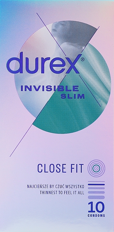 Prezerwatywy, 10 szt. - Durex Invisible Close Fit — Zdjęcie N2