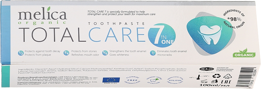 Pielęgnująca pasta do zębów - Melica Organic Toothpaste Total Care 7 — Zdjęcie N1