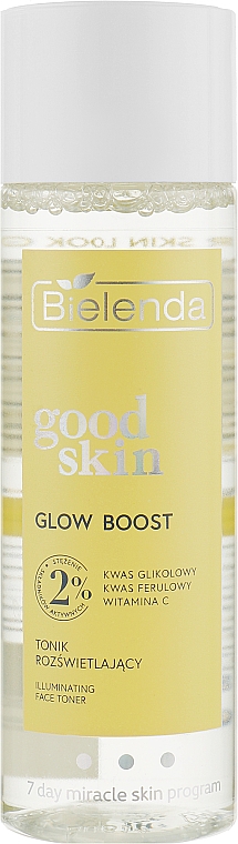 Tonik rozświetlający do twarzy z kwasem glikolowym - Bielenda Good Skin Glow Boost Illuminating Face Toner