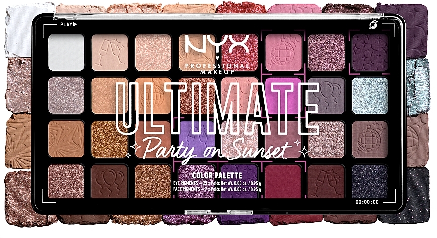 Paleta cieni do oczu i twarzy z 32 odcieniami - NYX Professional Makeup Ultimate Party on Sunset — Zdjęcie N2