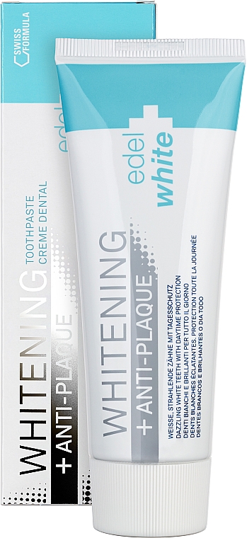 Wybielająca pasta do zębów redukująca płytkę nazębną - Edel+White Anti-plaque+Whitening — Zdjęcie N2