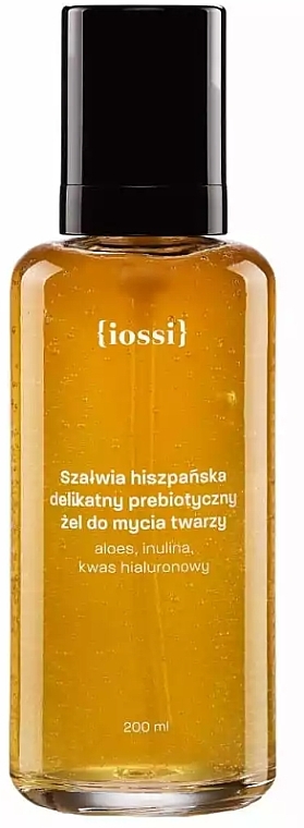 Prebiotyczny żel do mycia twarzy z szałwią hiszpańską - Iossi — Zdjęcie N1