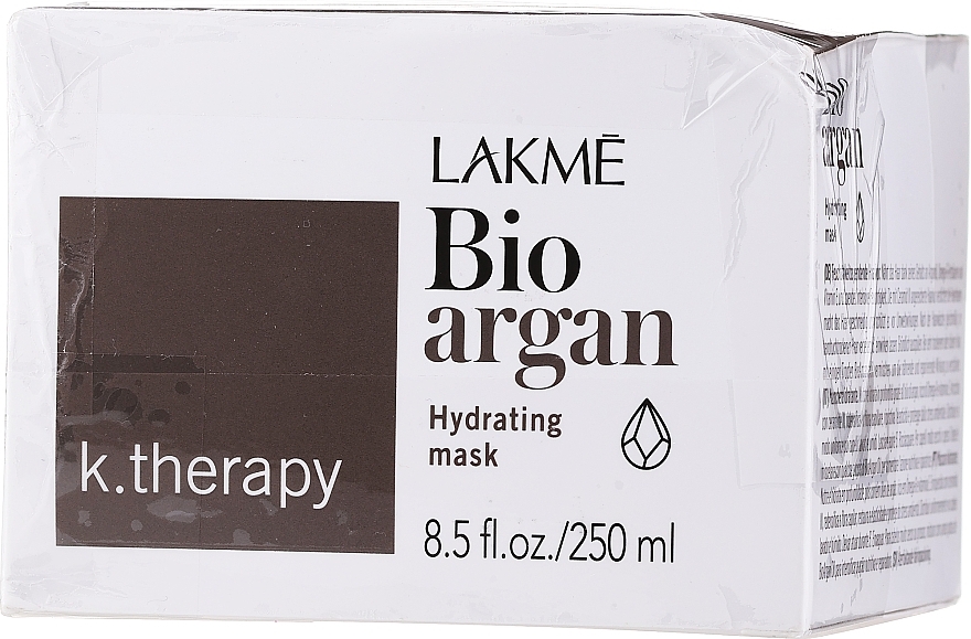 PRZECENA! Nawilżająca maska do włosów ze 100% organicznym olejem arganowym - Lakmé K.Therapy Bio-Argan Mask * — Zdjęcie N1