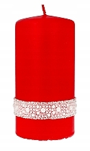 Świeca dekoracyjna 7x14 cm, czerwona - Artman Crystal Pearl — Zdjęcie N1