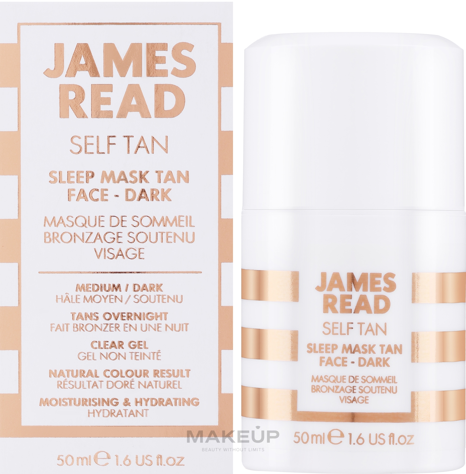 Samoopalająca maska do twarzy na noc - James Read Sleep Mask Go Darker Face Overnight Tan — Zdjęcie 50 ml