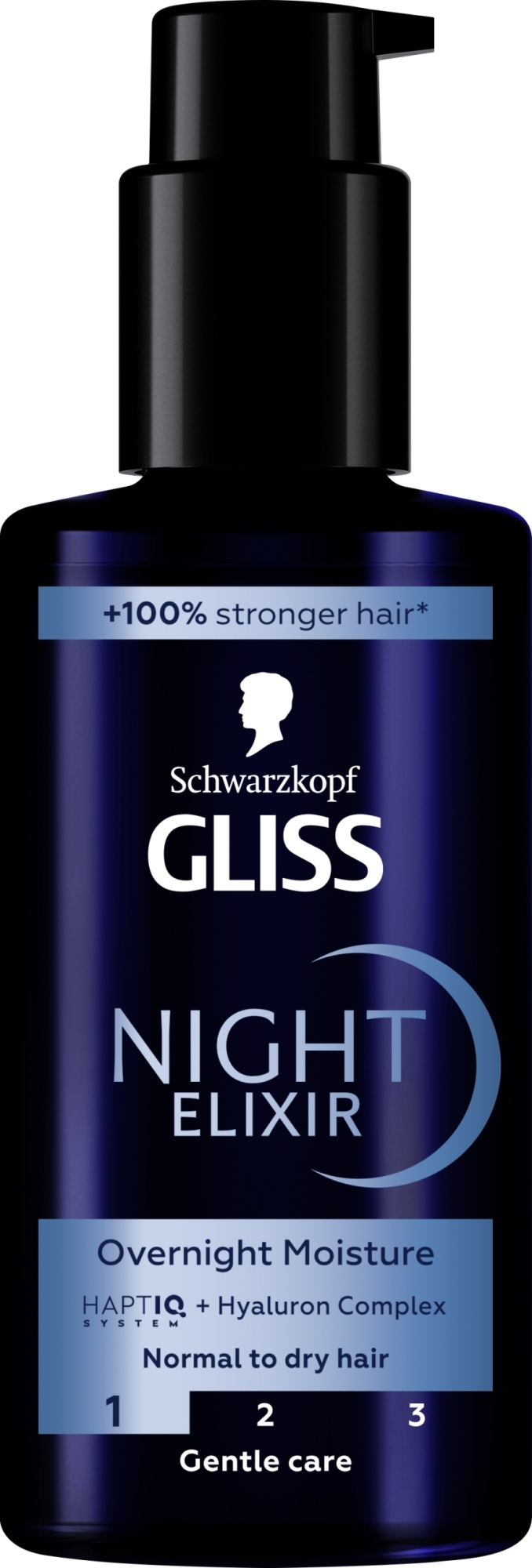 Eliksir bez spłukiwania do włosów normalnych i suchych - Gliss Hair Repair Night Elixir Overnight Moisture — Zdjęcie 100 ml