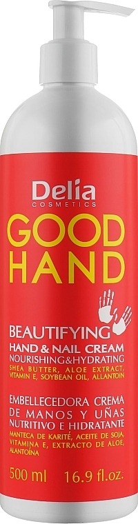 Odżywczy i nawilżający krem do rąk i paznokci - Delia Cosmetics Good Hand Beautifying Hand & Nail Cream with Shea Butter + Aloe — Zdjęcie N1