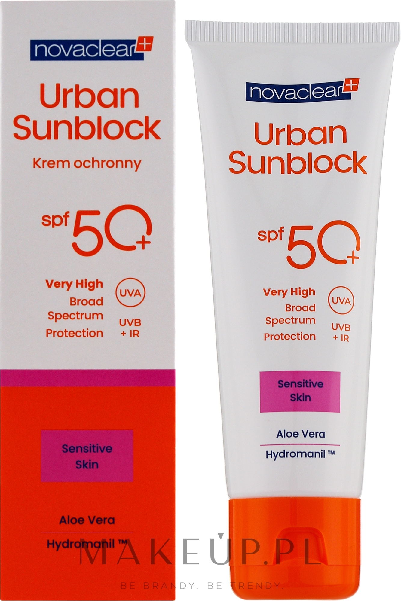 Krem ochronny przeciw promieniom UV do skóry wrażliwej - Novaclear Urban Sunblock Protective Cream Sensitive Skin SPF50 — Zdjęcie 40 ml